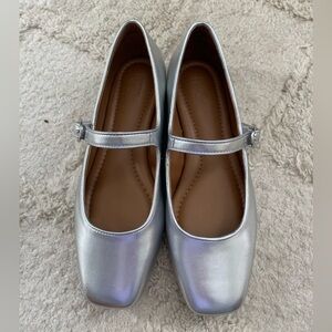 Nordstrom Rack Silver Mary Jane Flats